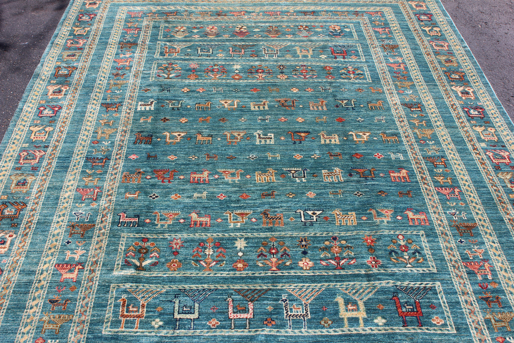 Afghan Serapi in Teal – Hand-Knotted Wool | 6x9