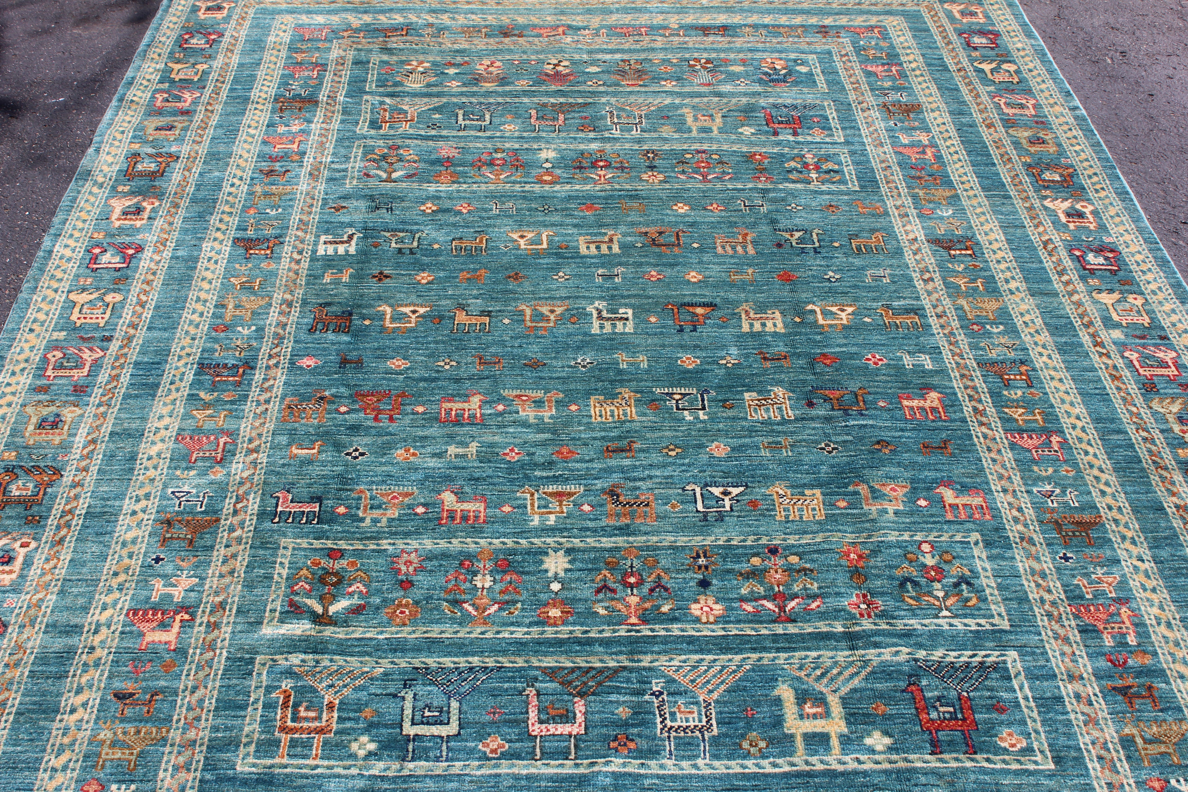 Afghan Serapi in Teal – Hand-Knotted Wool | 6x9