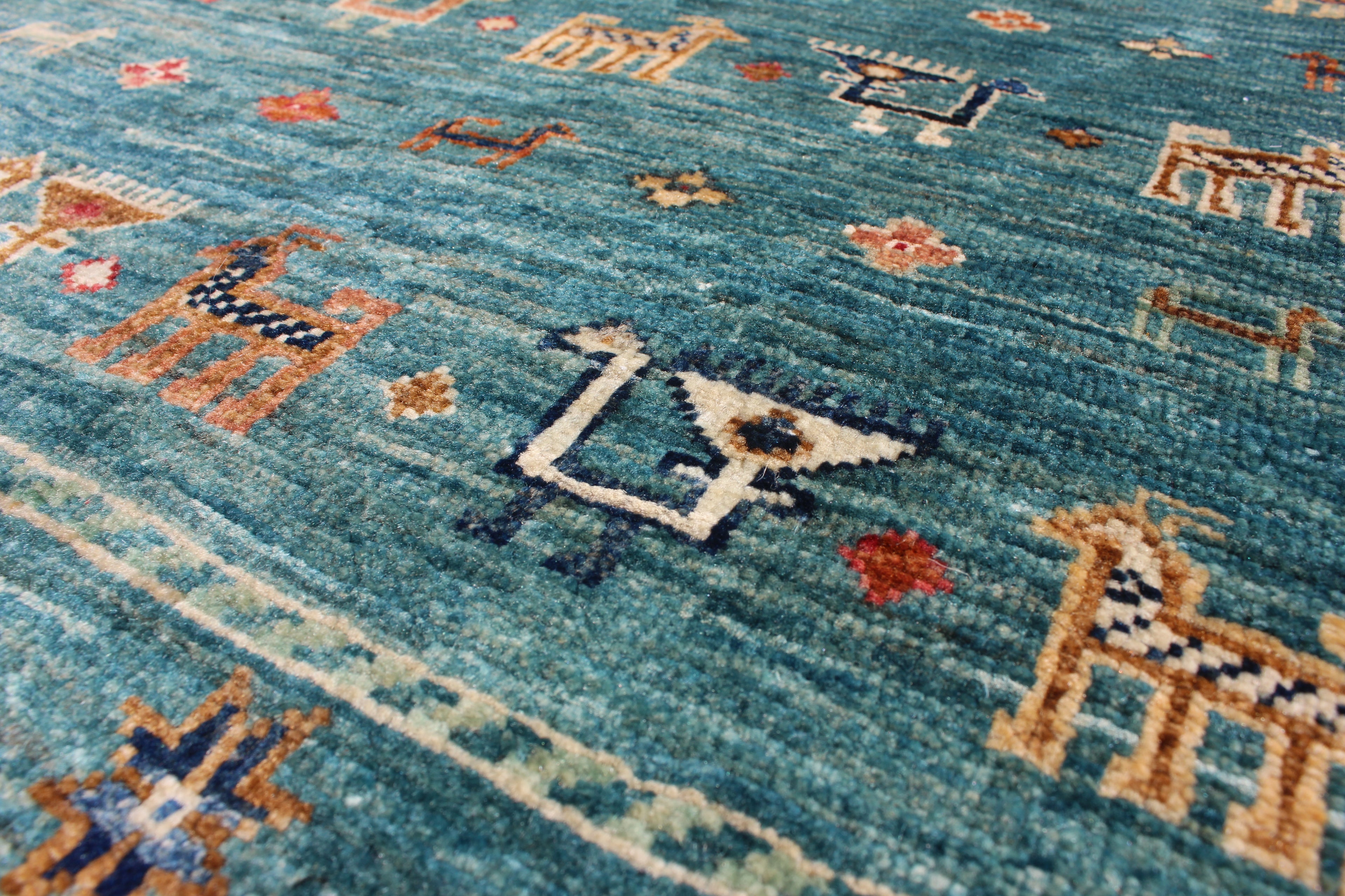 Afghan Serapi in Teal – Hand-Knotted Wool | 6x9