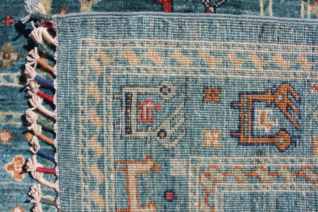 Afghan Serapi in Teal – Hand-Knotted Wool | 6x9