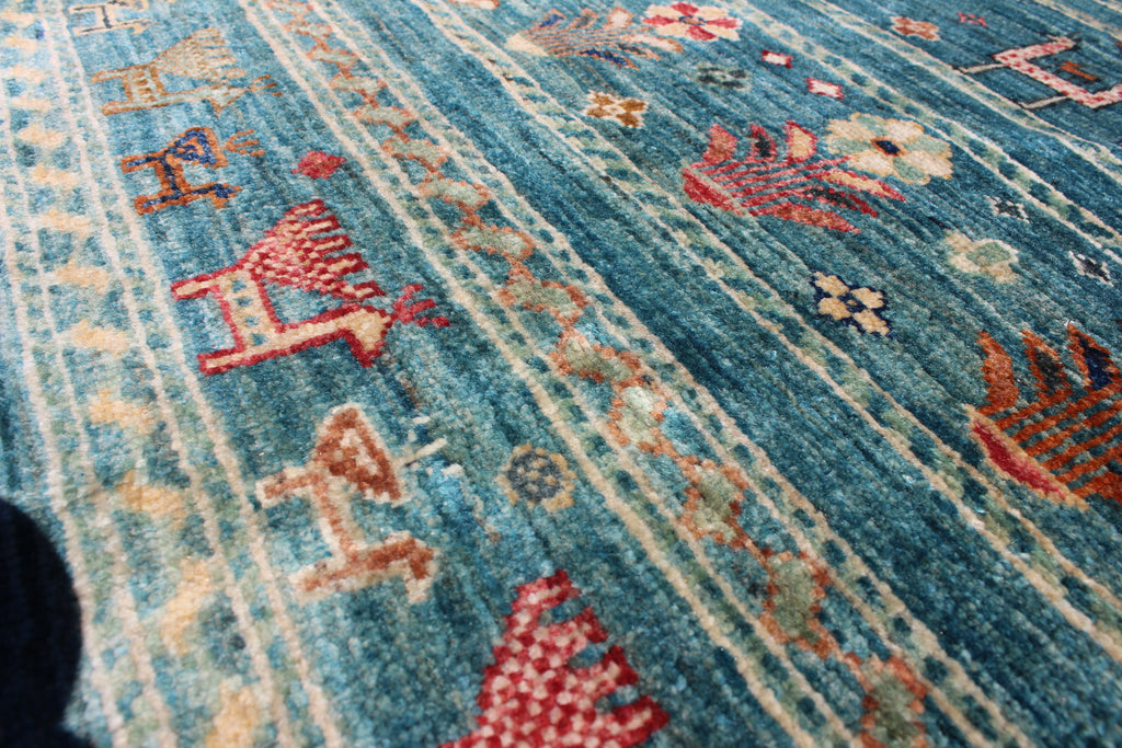 Afghan Serapi in Teal – Hand-Knotted Wool | 6x9