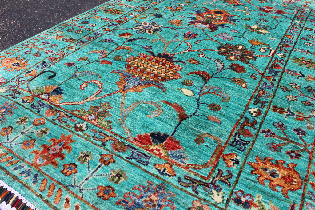 Afghan Sultani in Teal – Hand-Knotted Wool | 3x5