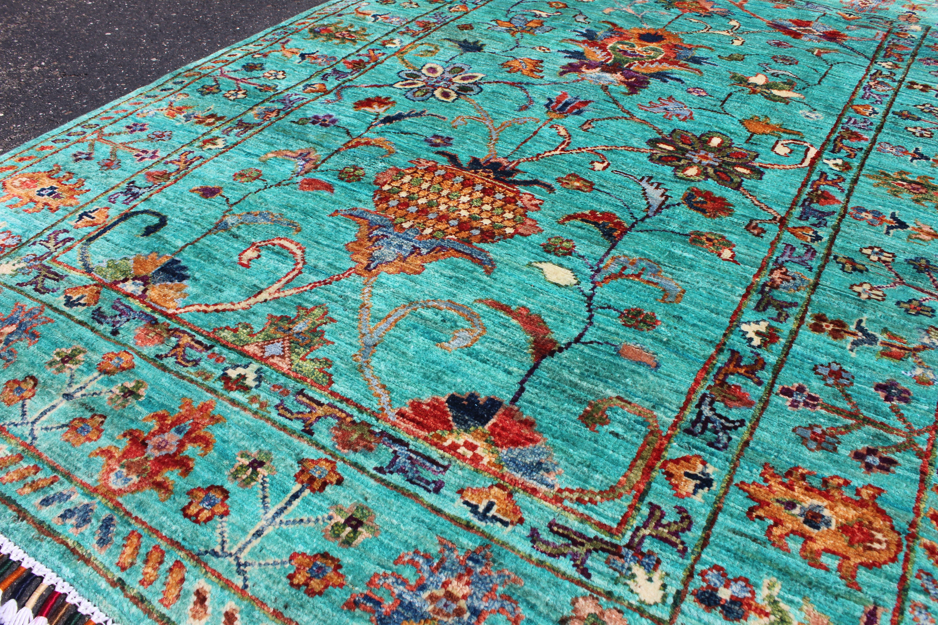 Afghan Sultani in Teal – Hand-Knotted Wool | 3x5