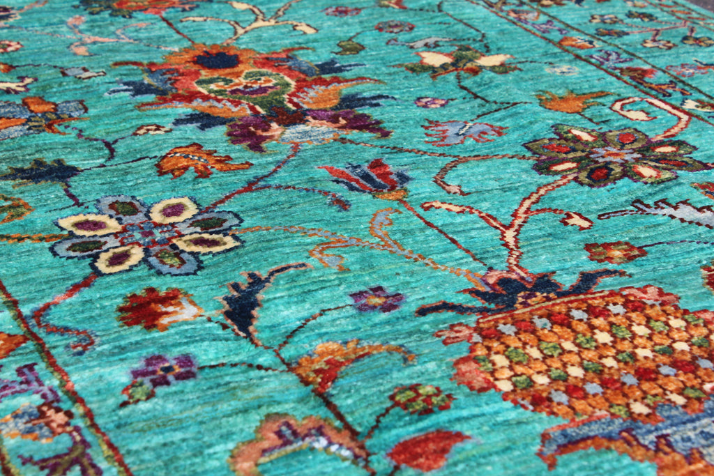 Afghan Sultani in Teal – Hand-Knotted Wool | 3x5