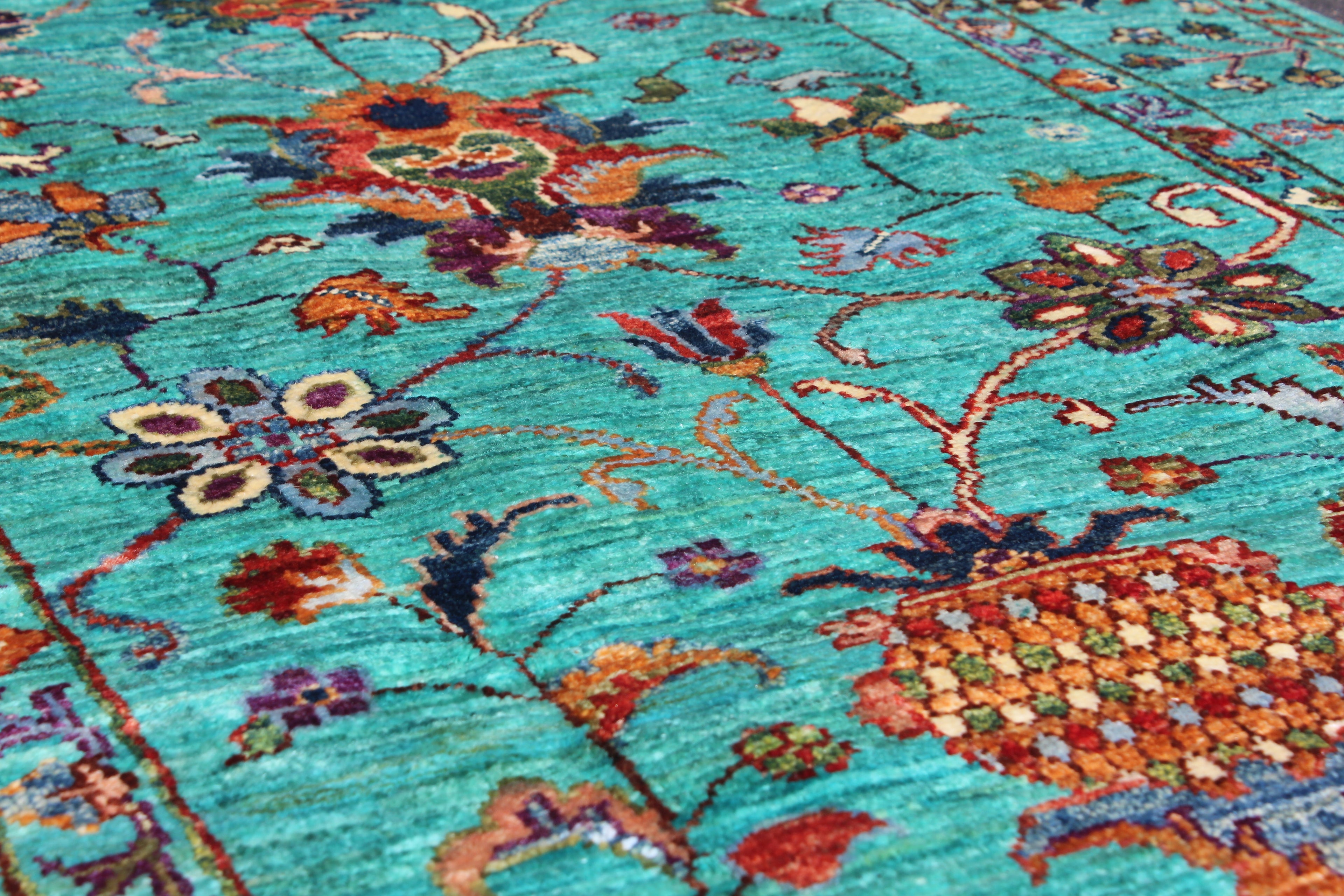 Afghan Sultani in Teal – Hand-Knotted Wool | 3x5