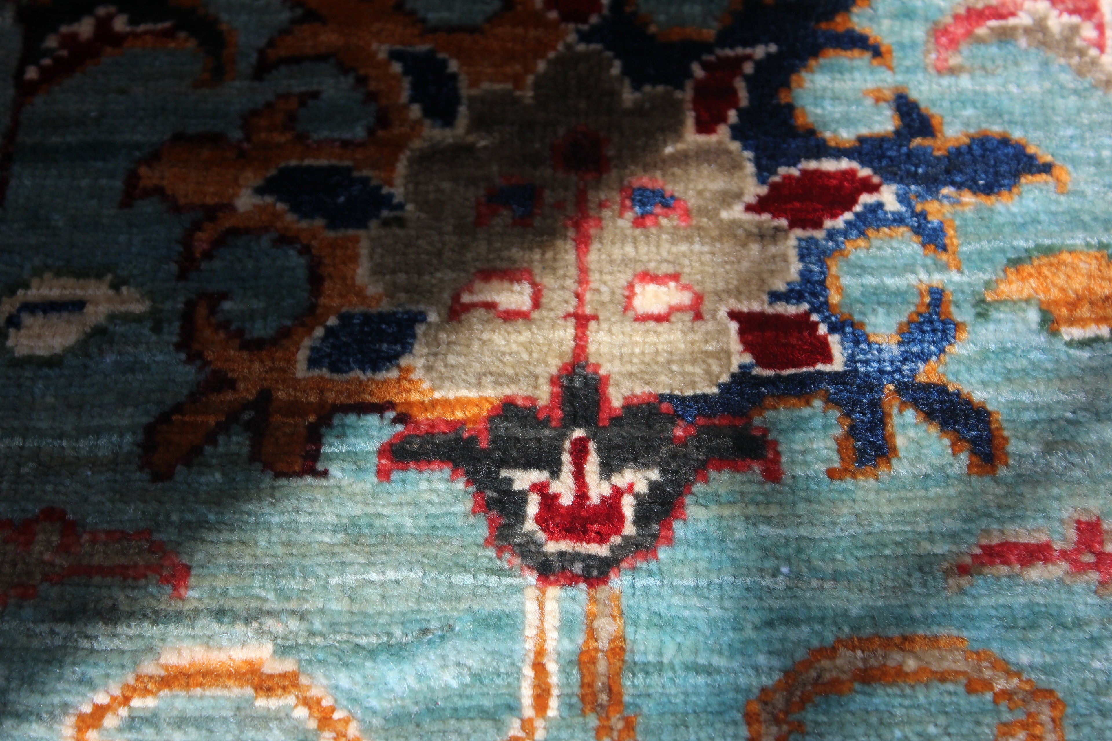 Afghan Sultani in Teal – Hand-Knotted Wool | 3x4