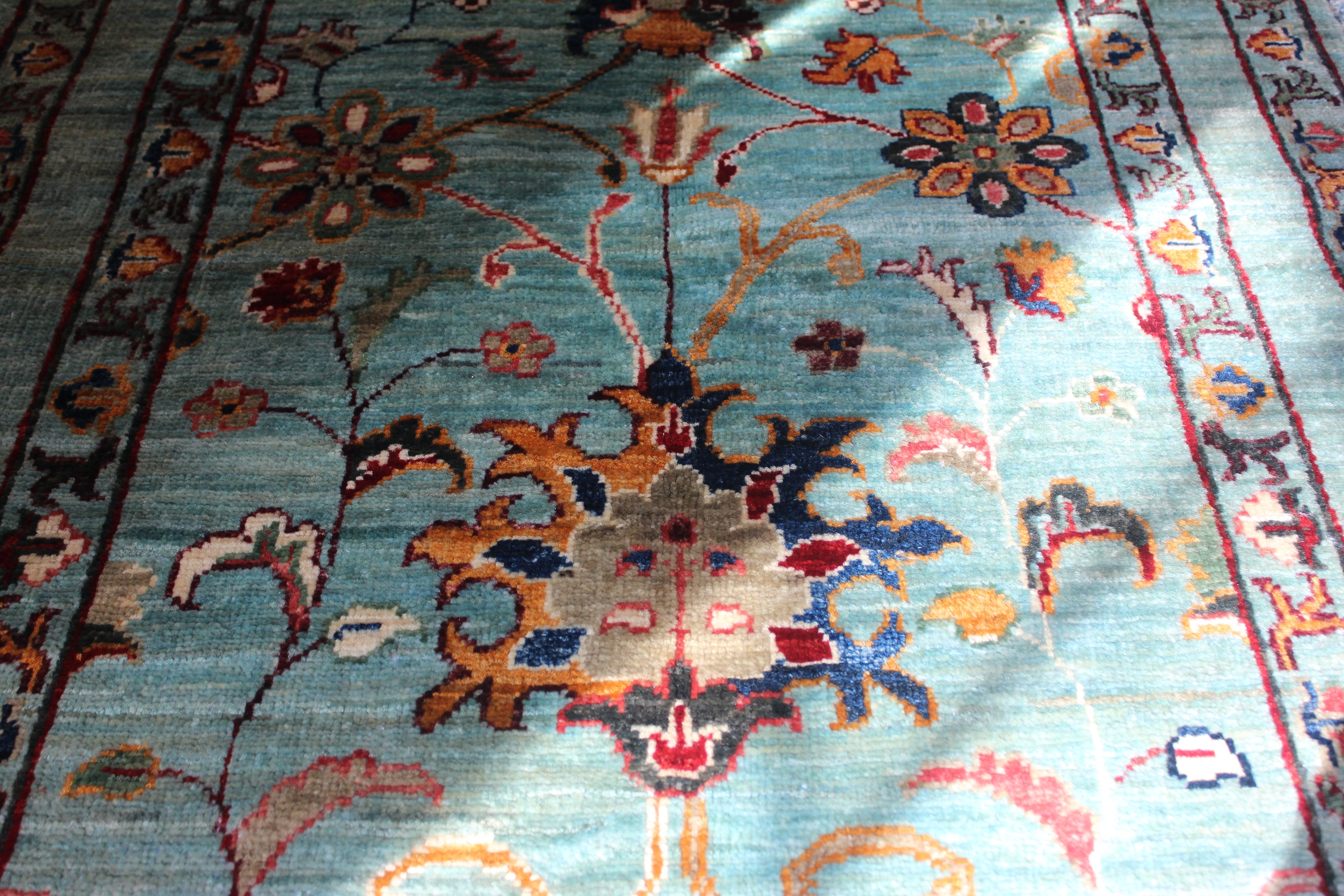 Afghan Sultani in Teal – Hand-Knotted Wool | 3x4