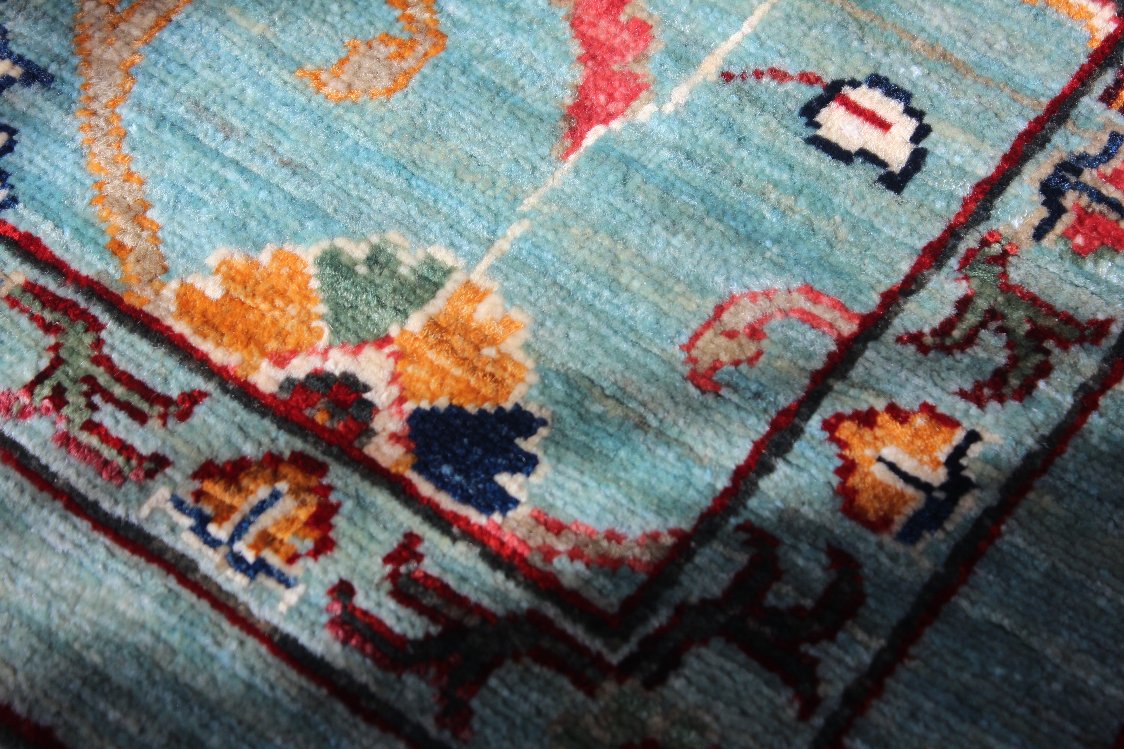 Afghan Sultani in Teal – Hand-Knotted Wool | 3x4