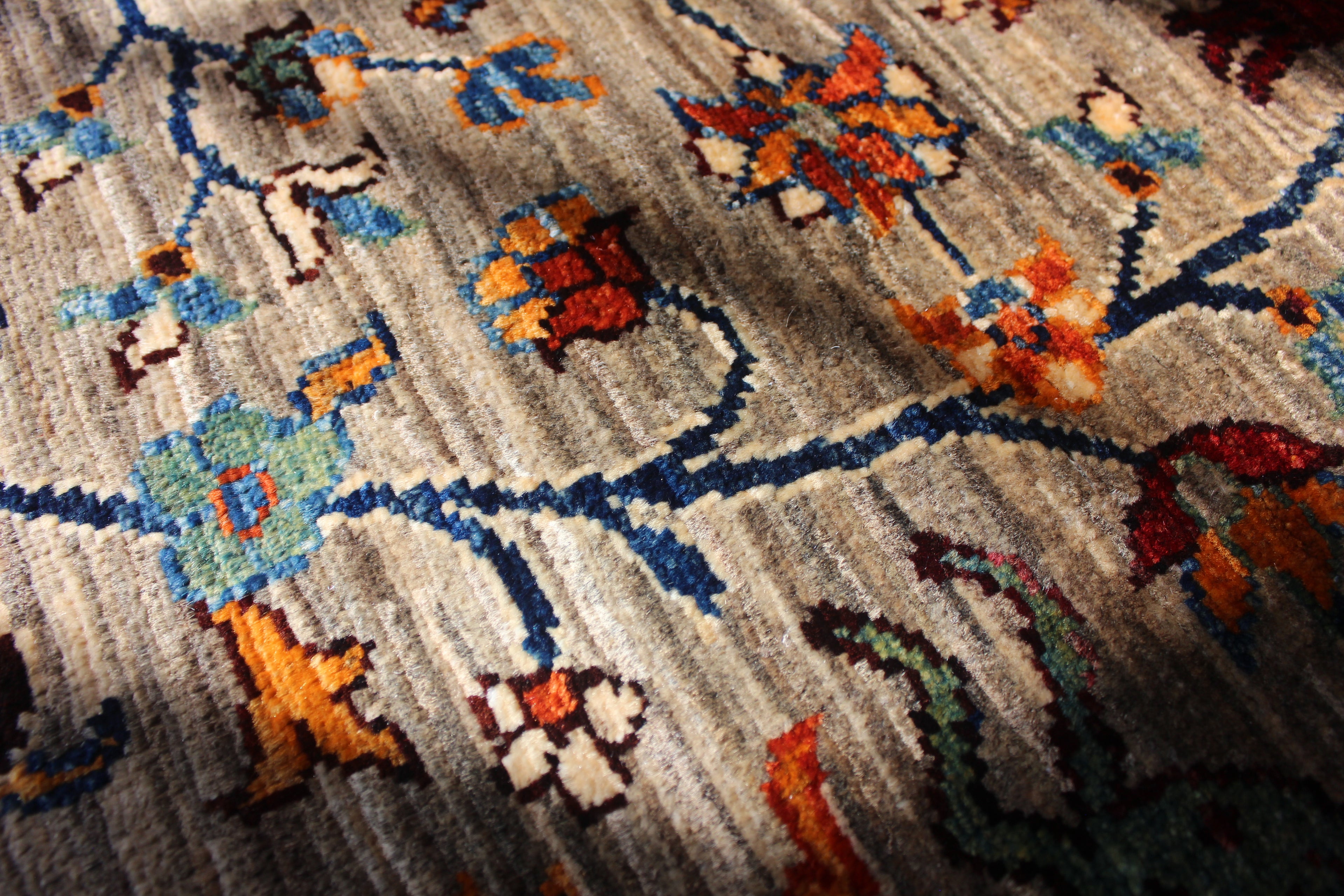 Afghan Chobi in Natural – Hand-Knotted Wool | 3x4