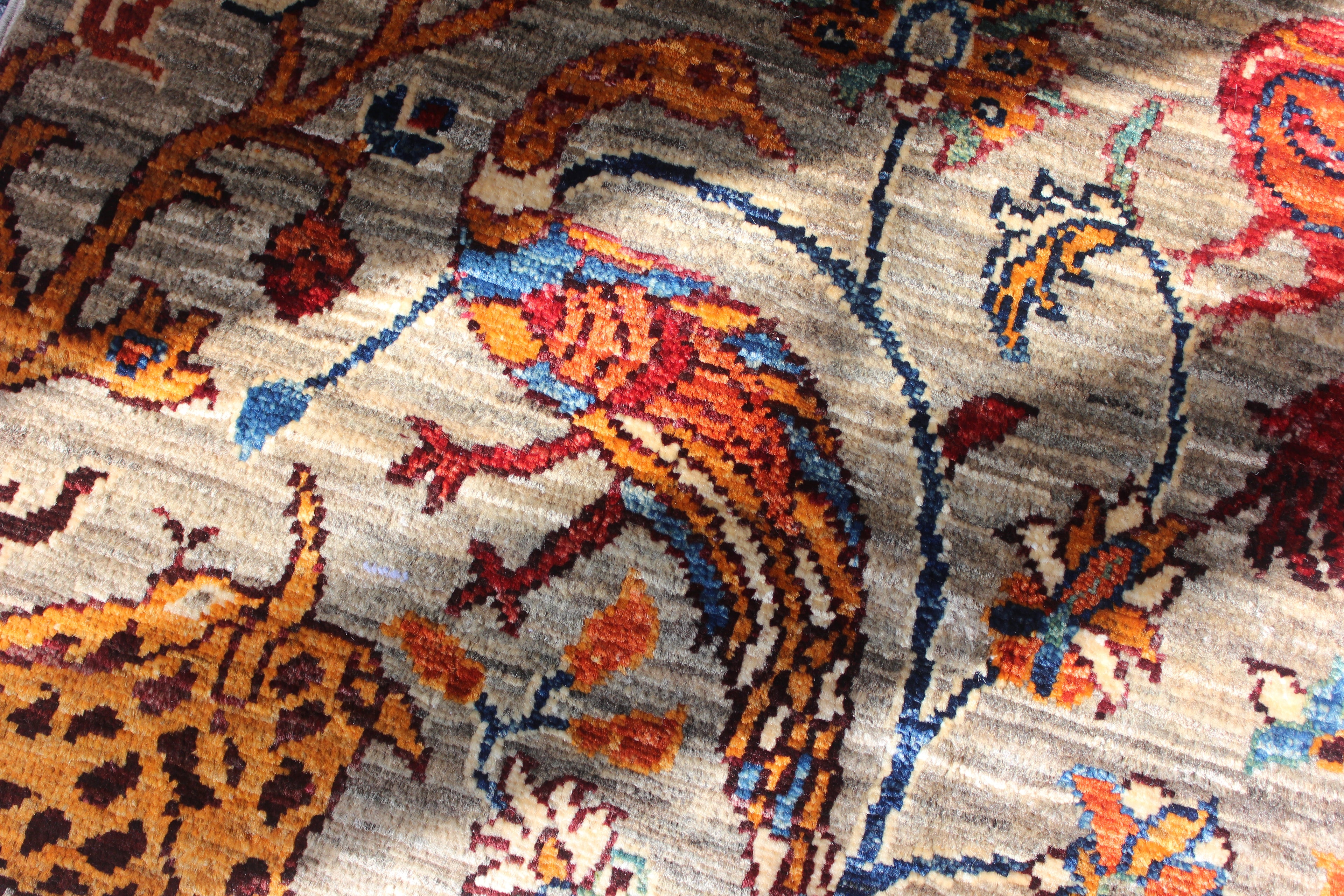 Afghan Chobi in Natural – Hand-Knotted Wool | 3x4