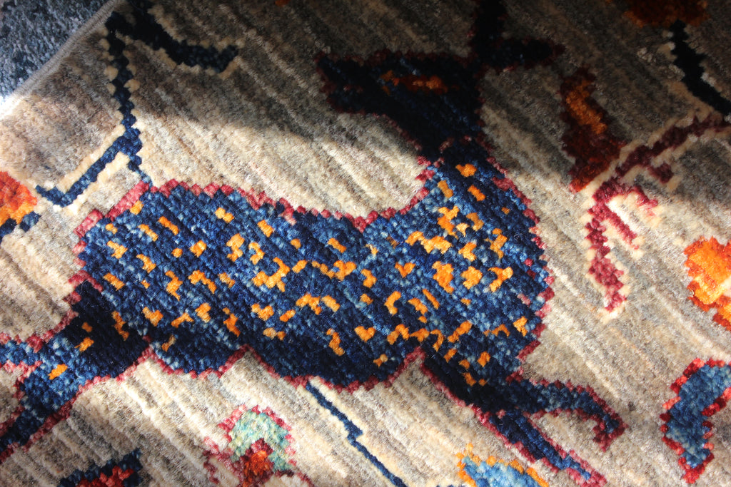 Afghan Chobi in Natural – Hand-Knotted Wool | 3x4