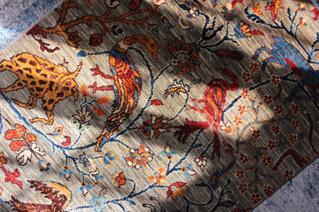 Afghan Chobi in Natural – Hand-Knotted Wool | 3x4