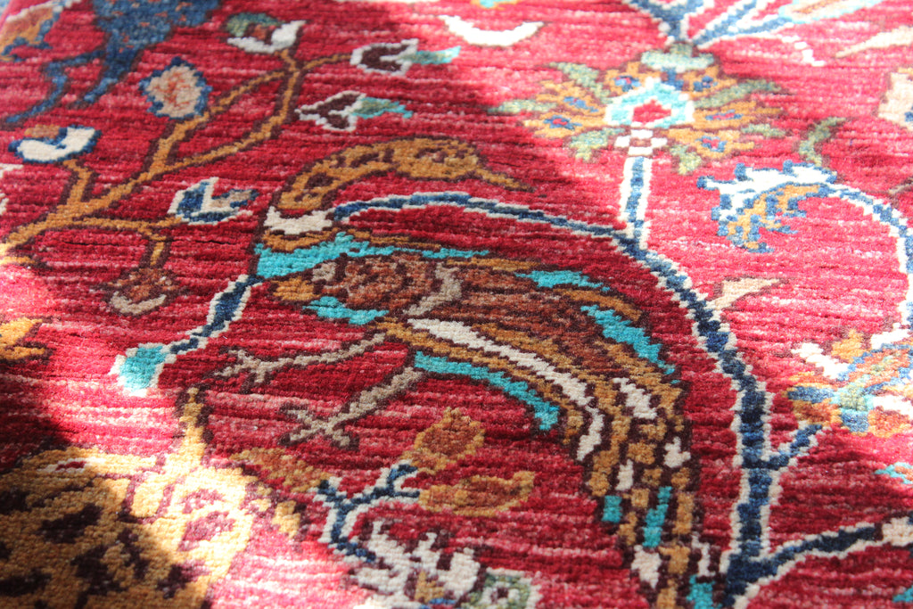 Afghan Chobi in Red – Hand-Knotted Wool | 3x4