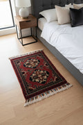 Afghan Tribal Turkmen in Burgundy – Hand-Knotted Wool | 2x3