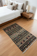 Afghan Tribal Shirvan in Midnight – Hand-Knotted Wool | 2x3