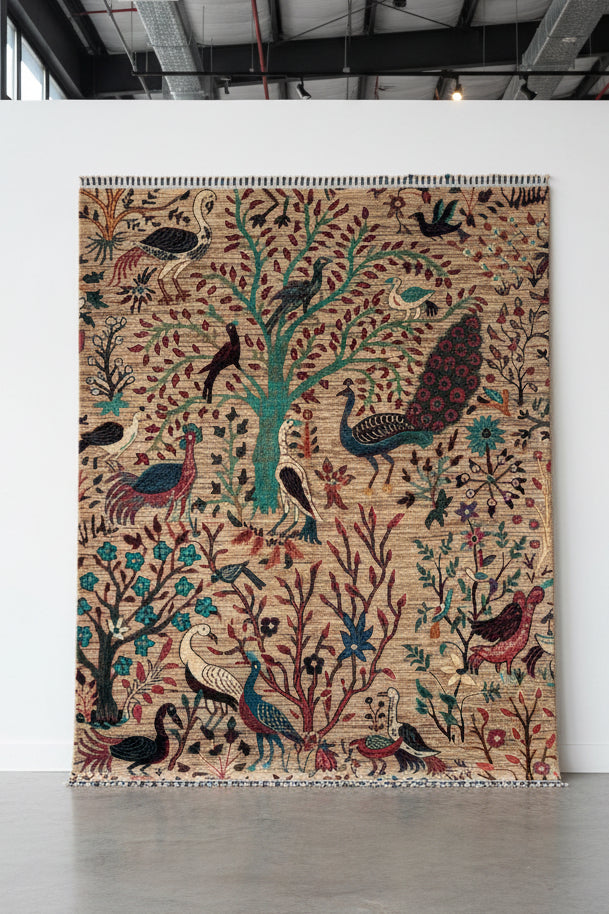 Afghan Chobi in Natural – Hand-Knotted Wool | 5x6